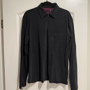 Ted Baker Black Zip-Up Polo Shirt